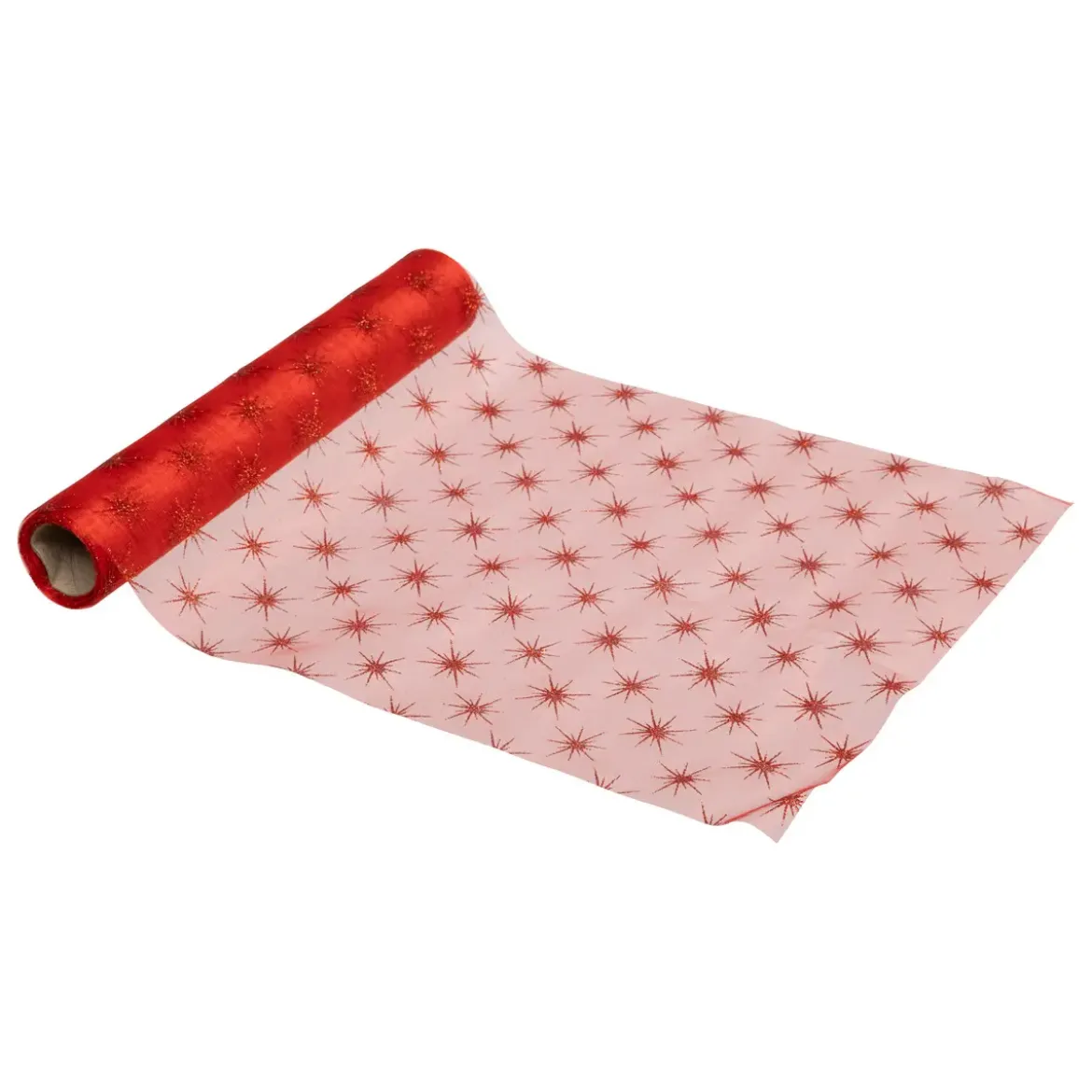 TISSU ORGANZA ETOILES ROUGE 28X500CM
