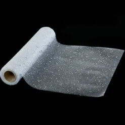 TISSU TULLE PAILLETTE HOLOGRAPHIQUE ARGENT 28X500CM