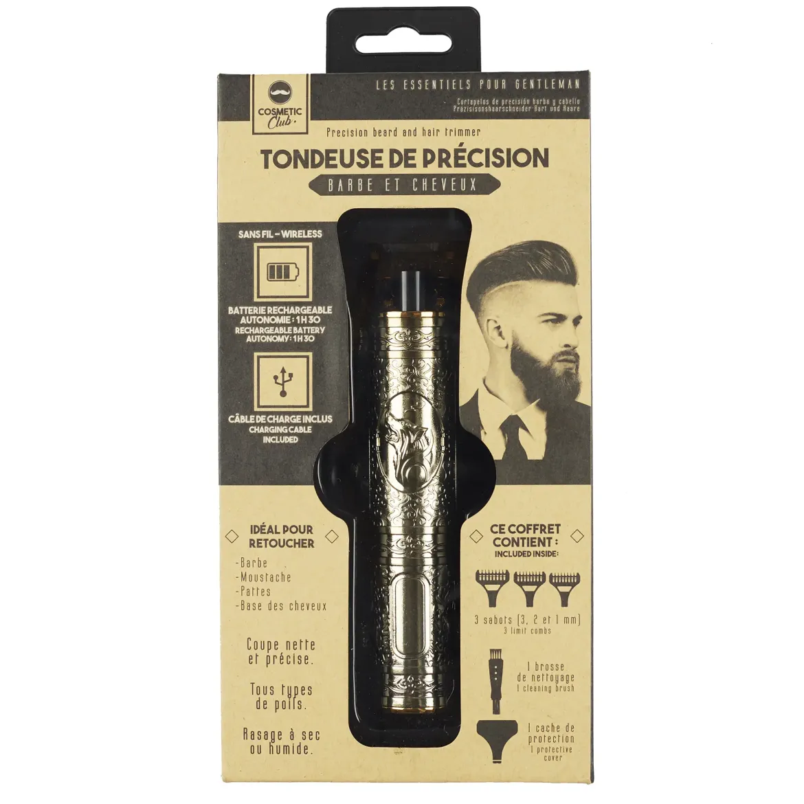 TONDEUSE DE PRECISION BARBE ET CHEVEUX CHROME