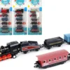 TRAIN A VAPEUR METAL PLASTQUE 5 WAGON