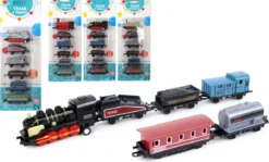 TRAIN A VAPEUR METAL PLASTQUE 5 WAGON