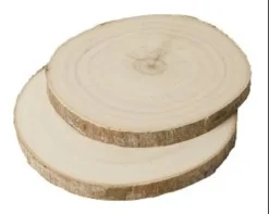 TRANCHES DE BOIS NATUREL 12 ET 15CM X2 PIECES