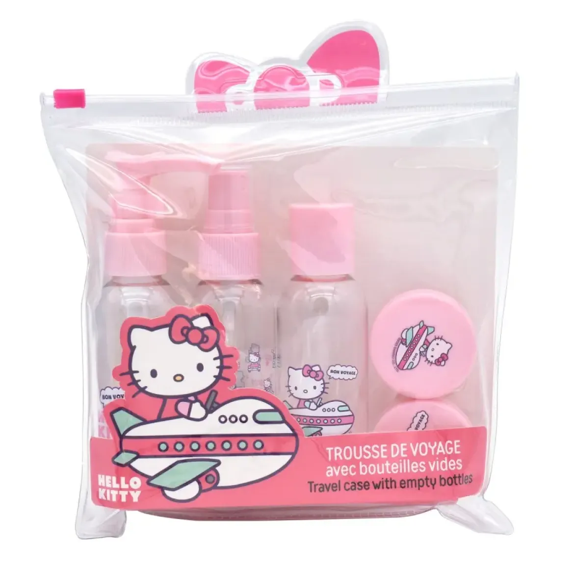TROUSSE DE VOYAGE FLACONS VIDE HELLO KITTY