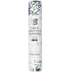 TUBE A CONFETTIS ET SERPENTINS 25CM