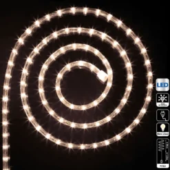 TUBE ELECTRIQUE EXTERIEUR A LEDS 24M BLANC CHAUD