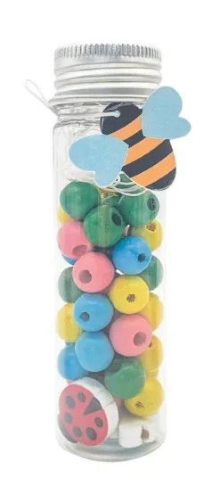 TUBE PERLES BOIS ABEILLE 0.9 A 1.6CM X15G