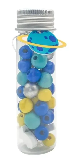 TUBE PERLES BOIS PLANETE 0.9 A 1.8CM X15G