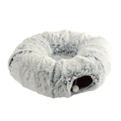 TUNNEL DE JEU POUR CHAT PLIABLE 80X25CM FLUFFY