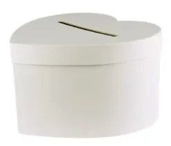URNE COEUR CARTON BLANC 24.5X25X15CM