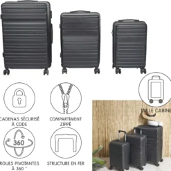 VALISE NOIRE 70L 40X27X65CM