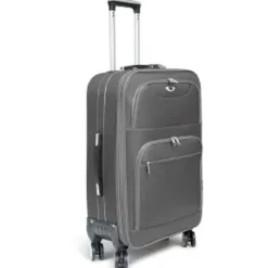VALISE TISSU 8 ROUES GRIS PM D.60X39X27CM