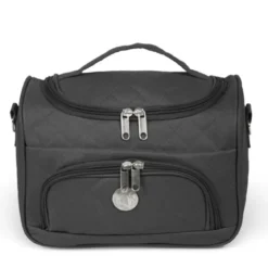 VANITYS TEXTILE MULTIPOCHES ZIPPEES NOIR PM 14X27X20 CM