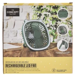 VENTILATEUR LED RECHARGEABLE USB 2 EN 1 KAWAII