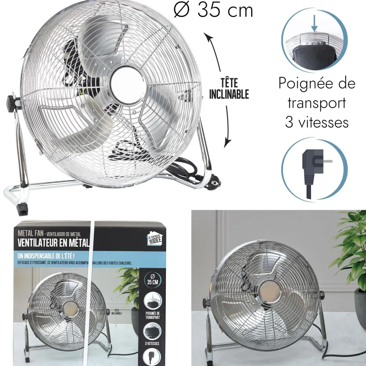 VENTILATEUR METAL D.35CM