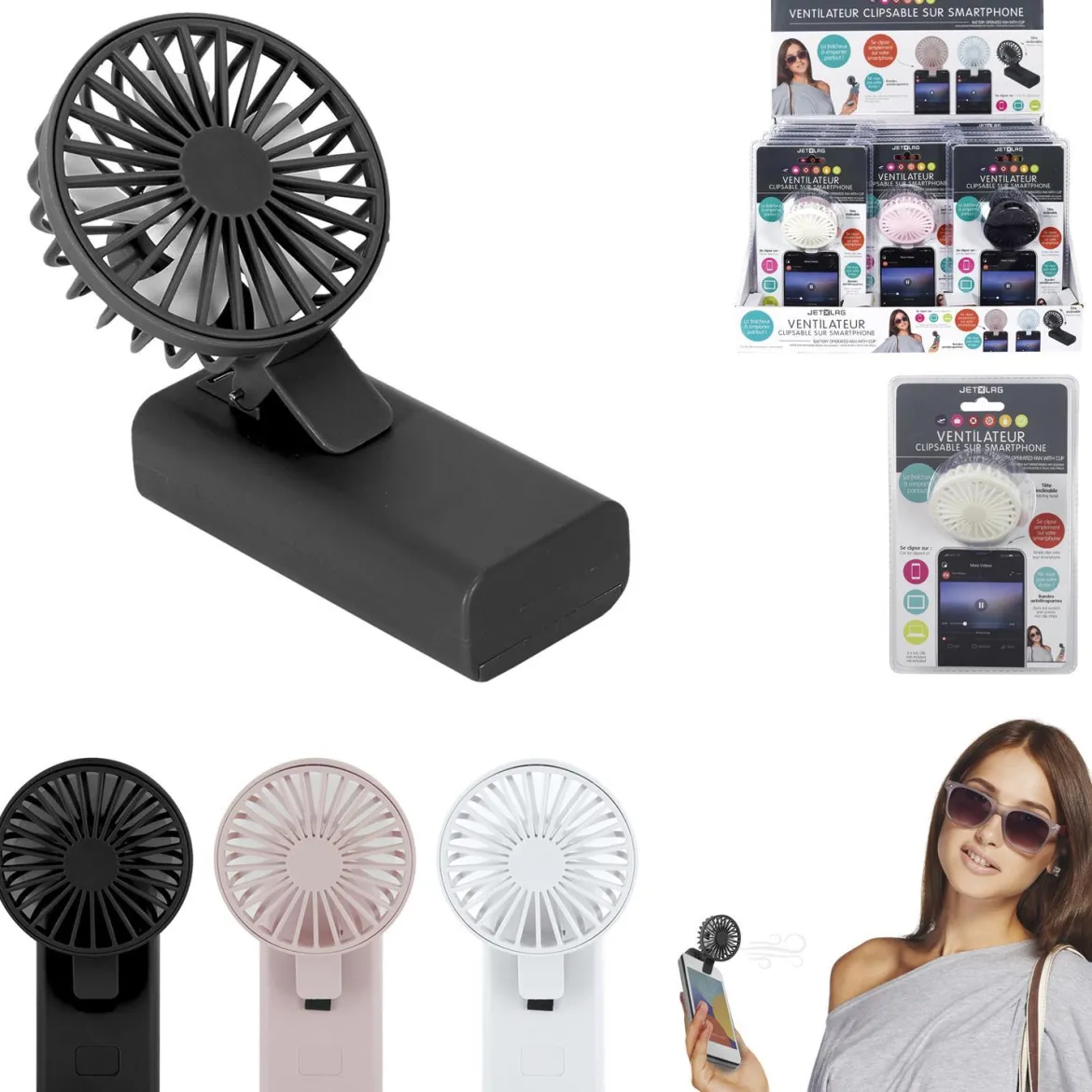 VENTILATEUR PILES SMARTPHONE CLIPSE