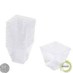 VERRINE MINI APERITIF CARRE ARGENT X25 PIECES