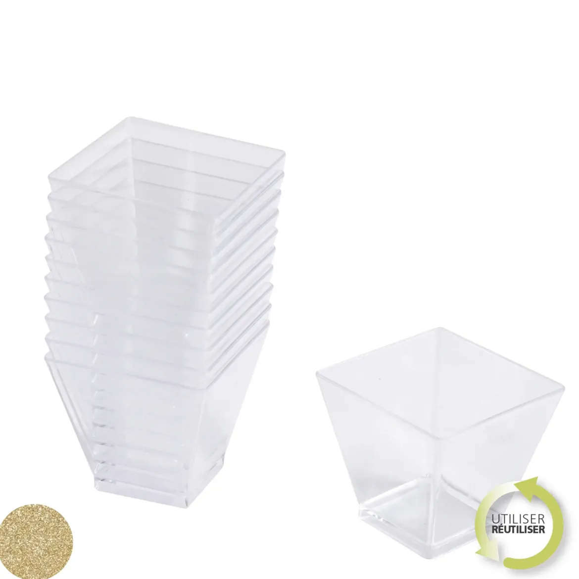VERRINE MINI APERITIF CARRE OR X25 PIECES