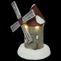 VILLAGE DE NOEL MOULIN 4LED H.15CM