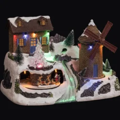 VILLAGE DE NOEL MOULIN VENT PERE NOEL SUR SECTEUR 15LEDS