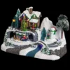 VILLAGE DE NOEL PERE NOEL TRAINEAU A PILE 11 LEDS