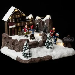 VILLAGE DE NOEL RANDO SKI A PILE 9 LEDS
