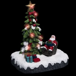 VILLAGE DE NOEL SAPIN PERE NOEL FAUTEUIL A PILE 8 LEDS