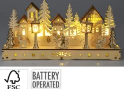 VILLAGE LUMINEUX BOIS L.30CM LED