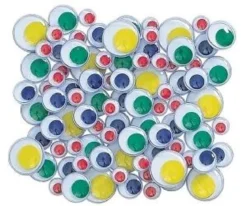 YEUX MOBILES COULEURS 0.8 A 1.2 CM X 90 PCS