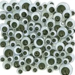 YEUX MOBILES NOIR ET BLANC 0.8 A 1.2 CM X 116 PCS