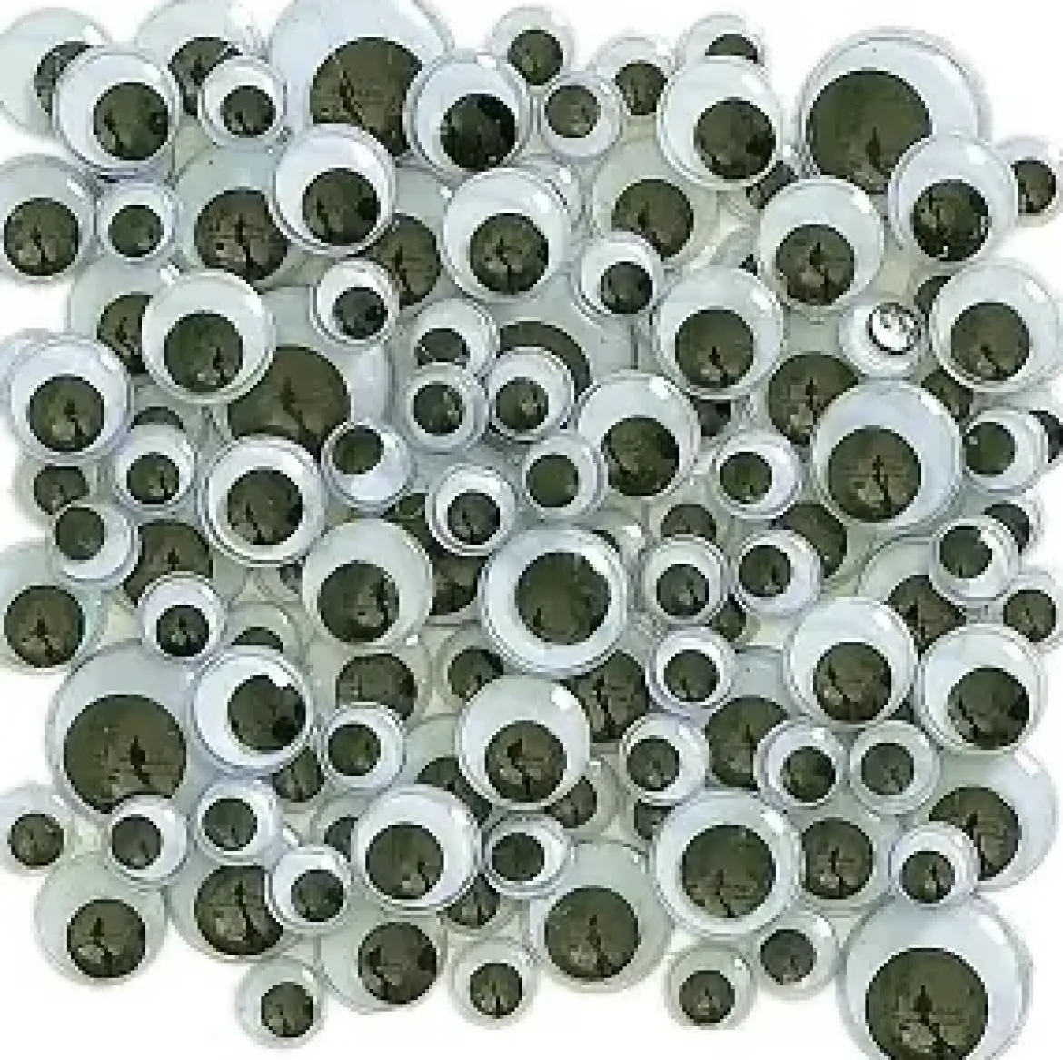 YEUX MOBILES NOIR ET BLANC 0.8 A 1.2 CM X 116 PCS